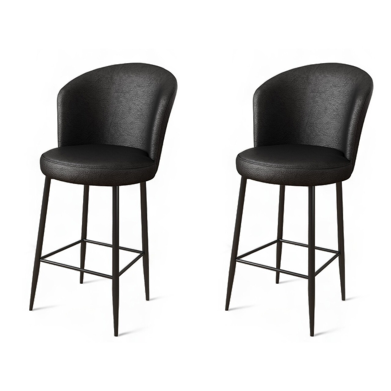 Set scaun de bar (2 bucăți), Hanah Home, Uras, Negru - imagine 5